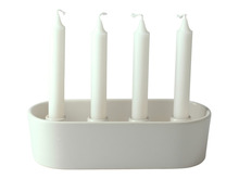 Adventsljusstake Isa Keramik Vit 25,5 x 7 cm
